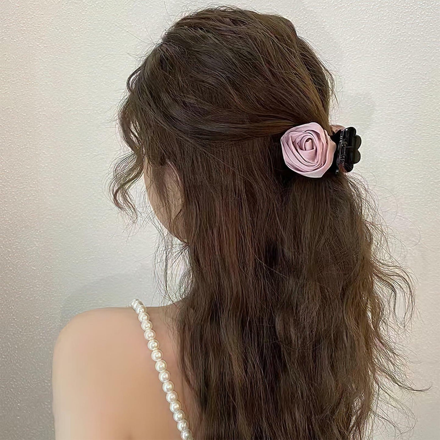 Boxkat Satin Rose Flower Jaw Clips 3 Pc Pink Red Black Hair Accessories