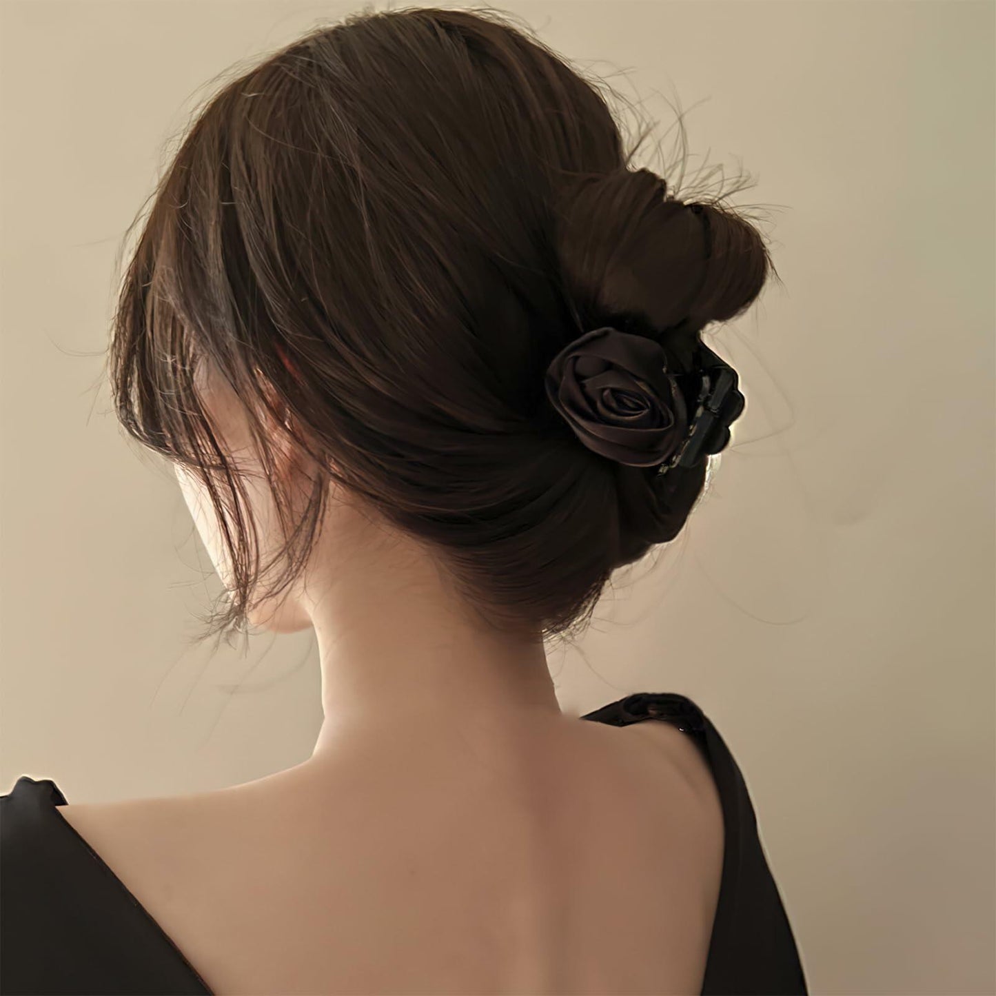 Boxkat Satin Rose Flower Jaw Clips 3 Pc Pink Red Black Hair Accessories