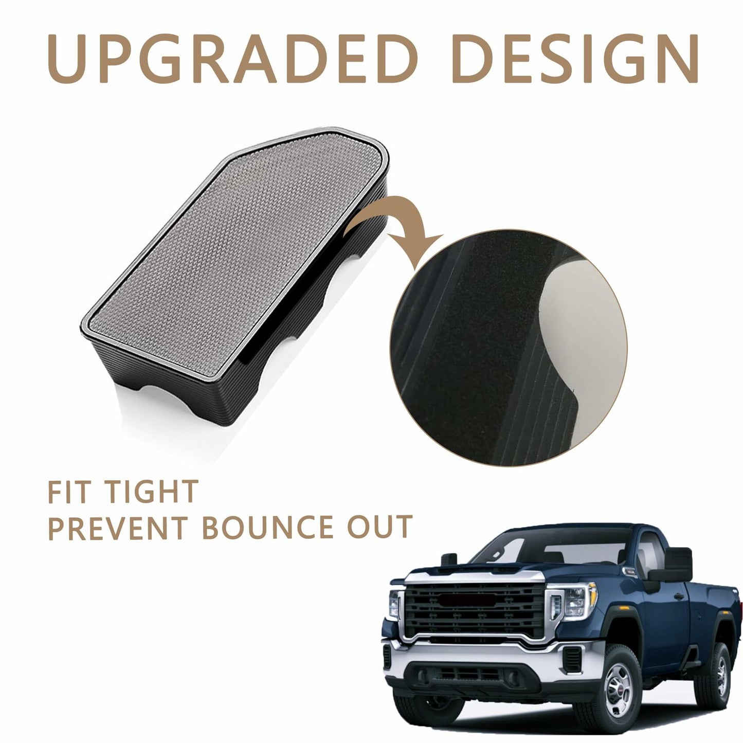 2pcs Stake Pocket Bed Rail Caps for 14-18 GMC Chevrolet Silverado 1500 Rear