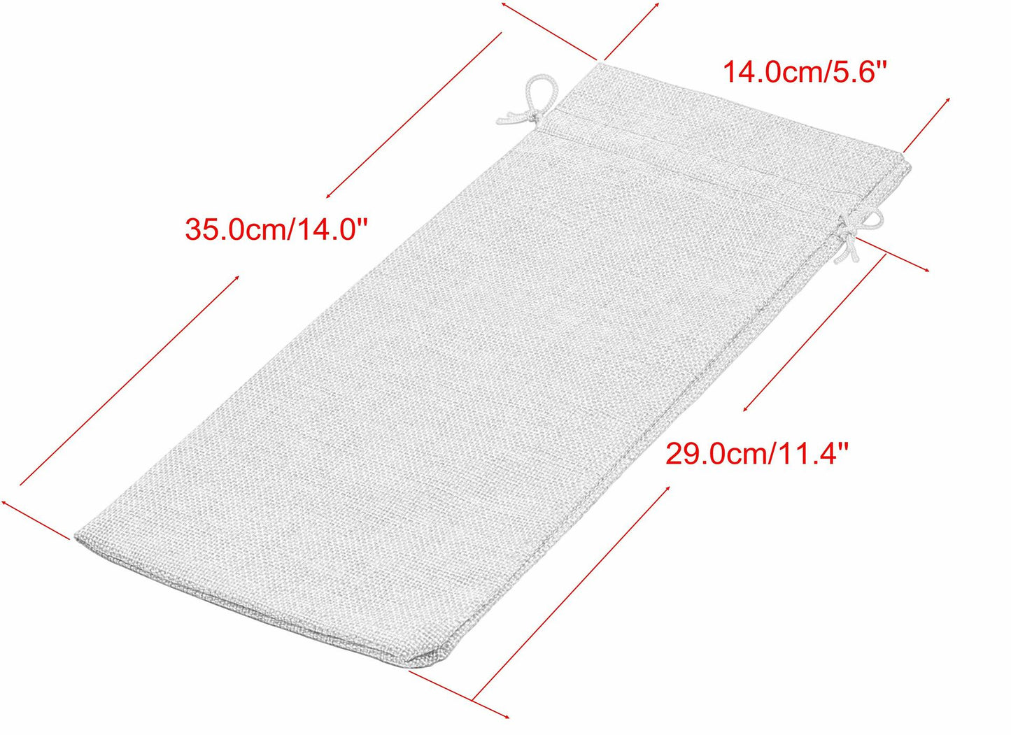 Viamto 10pcs Pink Burlap Wine Bags Drawstring Lining 15x35cm Gift Pouches