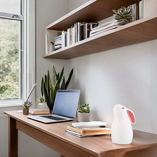 NYSCURE Ceramic Rabbit Figurine Sitting Statue Home Decor 4.8 Inch