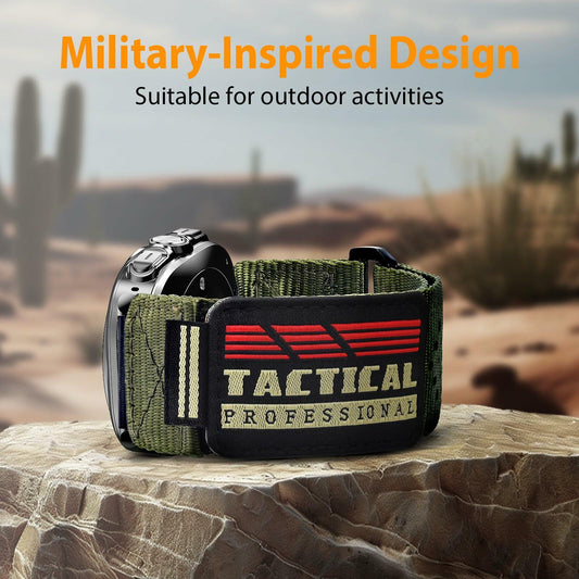 V-MORO Nylon Loop Sport Strap Adjustable Clasp Black for Galaxy Watch Ultra 47mm