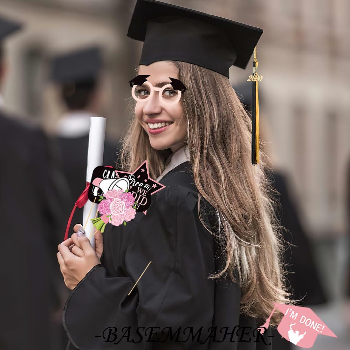 Graduation Photo Booth Props 24Pcs Party Supplies 2024 Class Congrats Grad