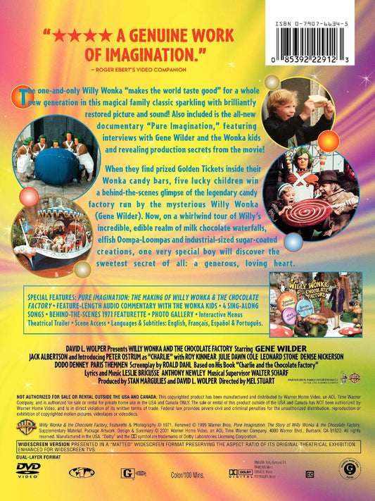 Willy Wonka and the Chocolate Factory Full Screen Edition DVD