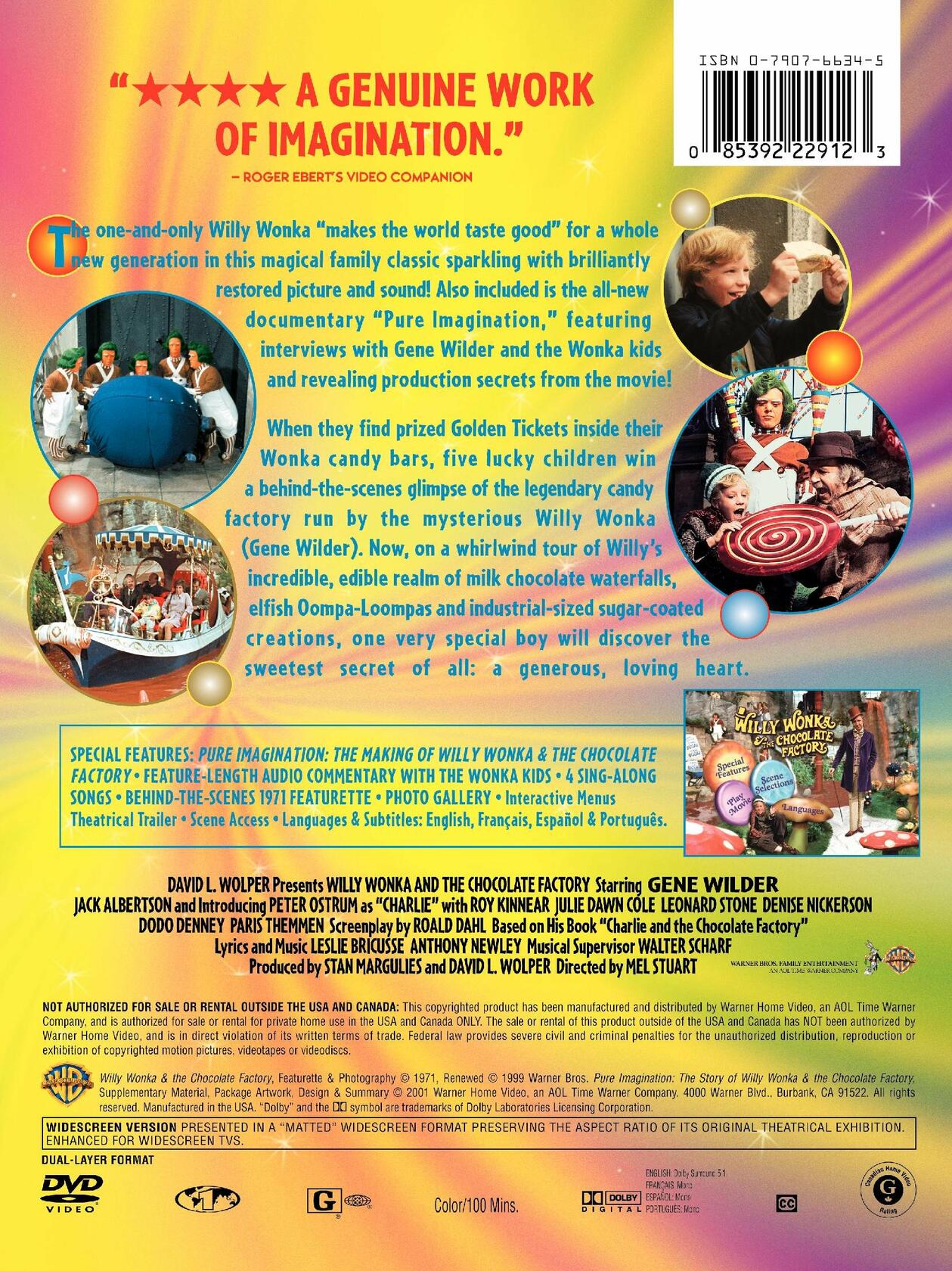 Willy Wonka and the Chocolate Factory Full Screen Edition DVD