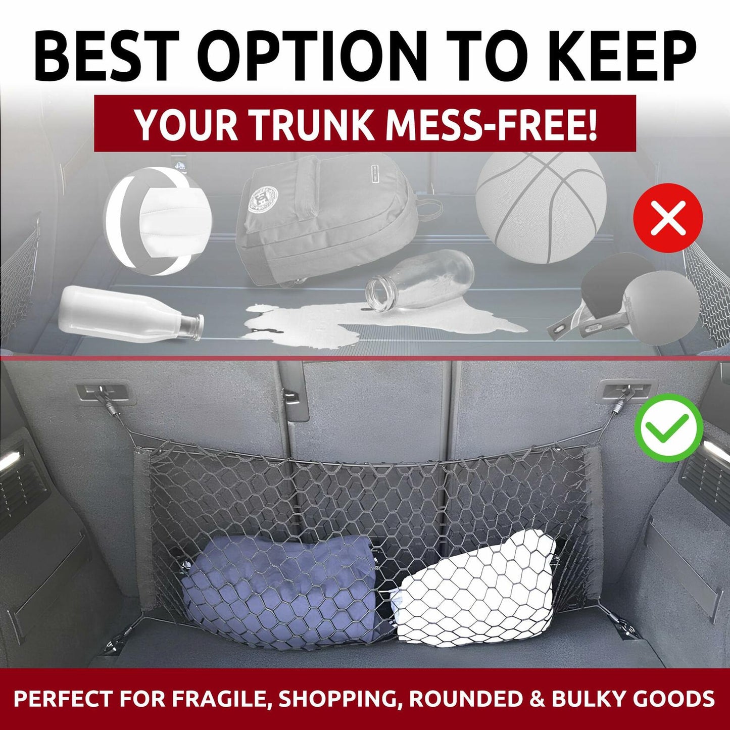 Automotive Elastic Trunk Cargo Net for Audi Q5 SQ5 Hybrid 2009-2024