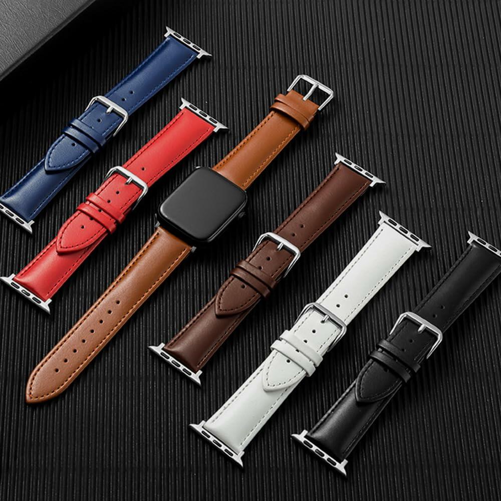 Narako Leather Apple Watch Band Compatible 41-49mm Series 9/SE Bicolor