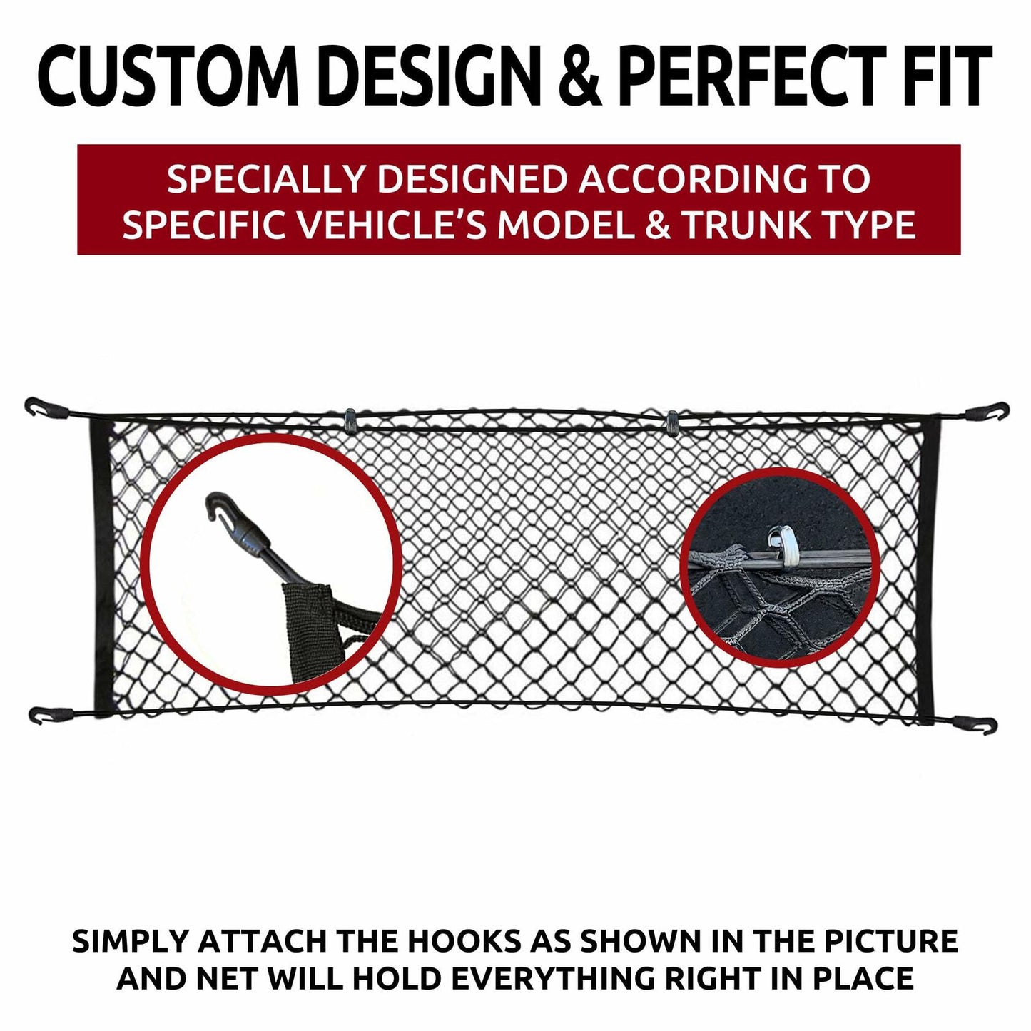 Automotive Elastic Trunk Cargo Net for Audi Q5 SQ5 Hybrid 2009-2024