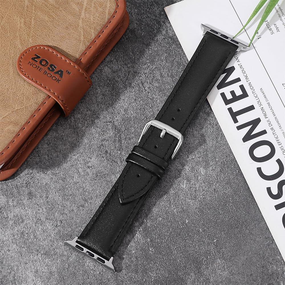 Narako Leather Apple Watch Band Compatible 41-49mm Series 9/SE Bicolor