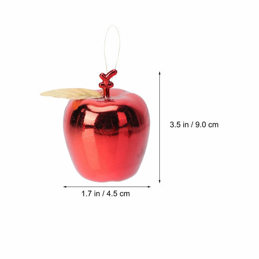 24pcs Red Apple Ornaments Vintage Plastic Hanging Christmas Tree Decorations
