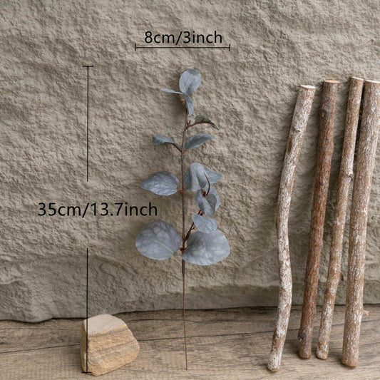 KIRIFLY 10pcs Fake Eucalyptus Stems Indoor Greenery Décor Green