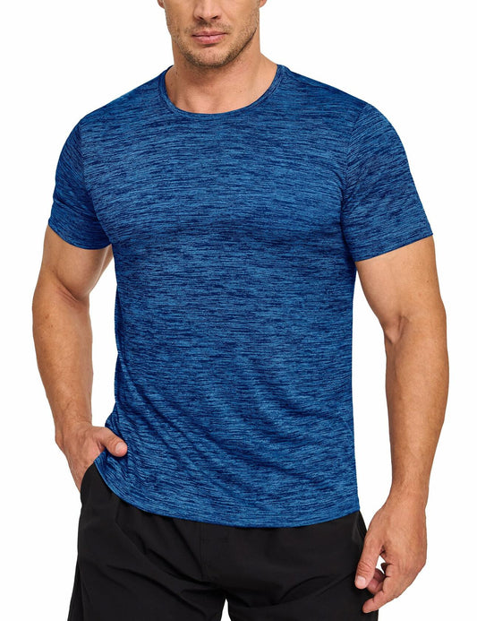 Mens Gym Dry Fast Workout T Shirt Medium Blue Size M