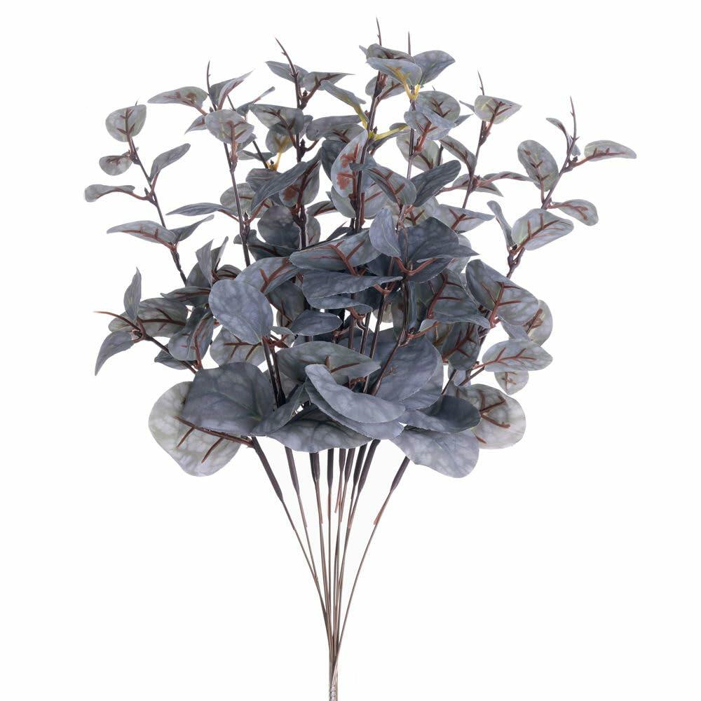 KIRIFLY 10pcs Fake Eucalyptus Stems Indoor Greenery Décor Green