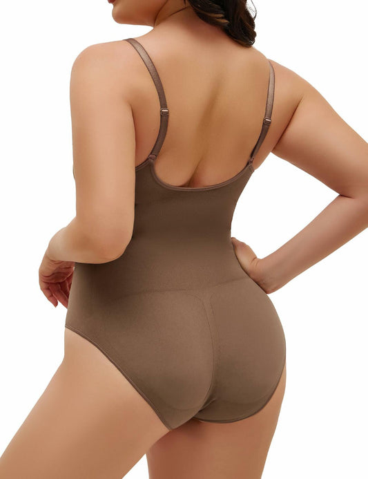 Homma Tummy Control Seamless Shapewear Bodysuit Coffee Size S