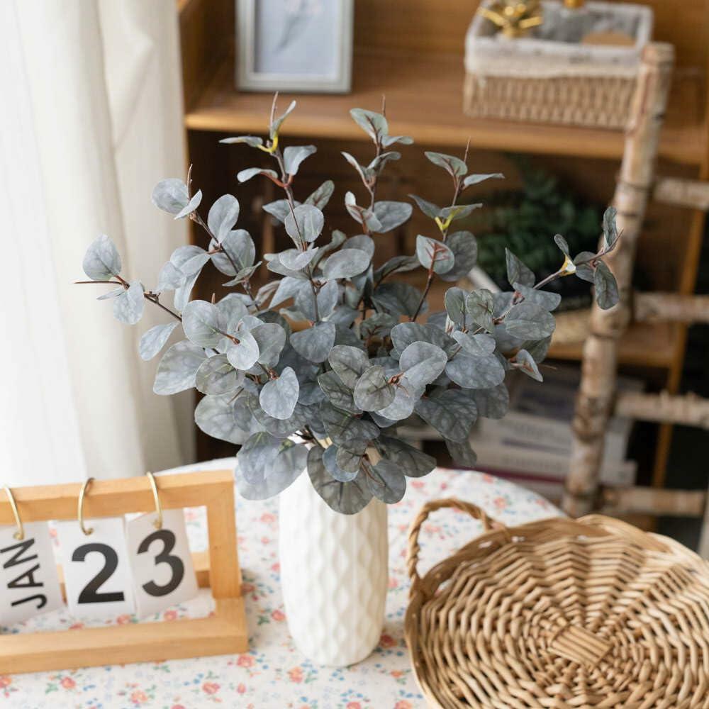 KIRIFLY 10pcs Fake Eucalyptus Stems Indoor Greenery Décor Green