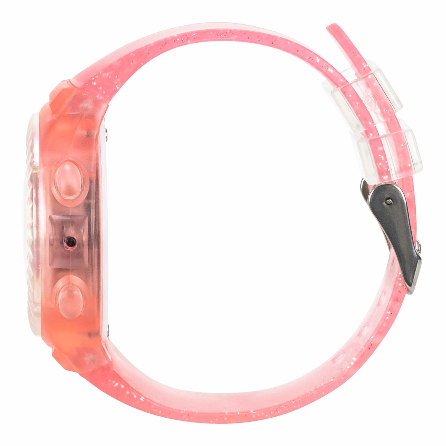 Sanrio Hello Kitty Kids LCD Watch Pink Glitter Strap Iridescent Bezel