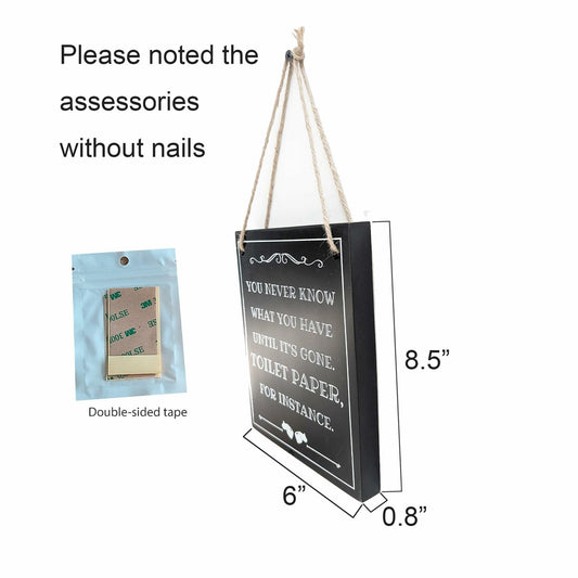 ARTAWEIN Bathroom Rules Wall Art Sign Rustic Humorous Decor