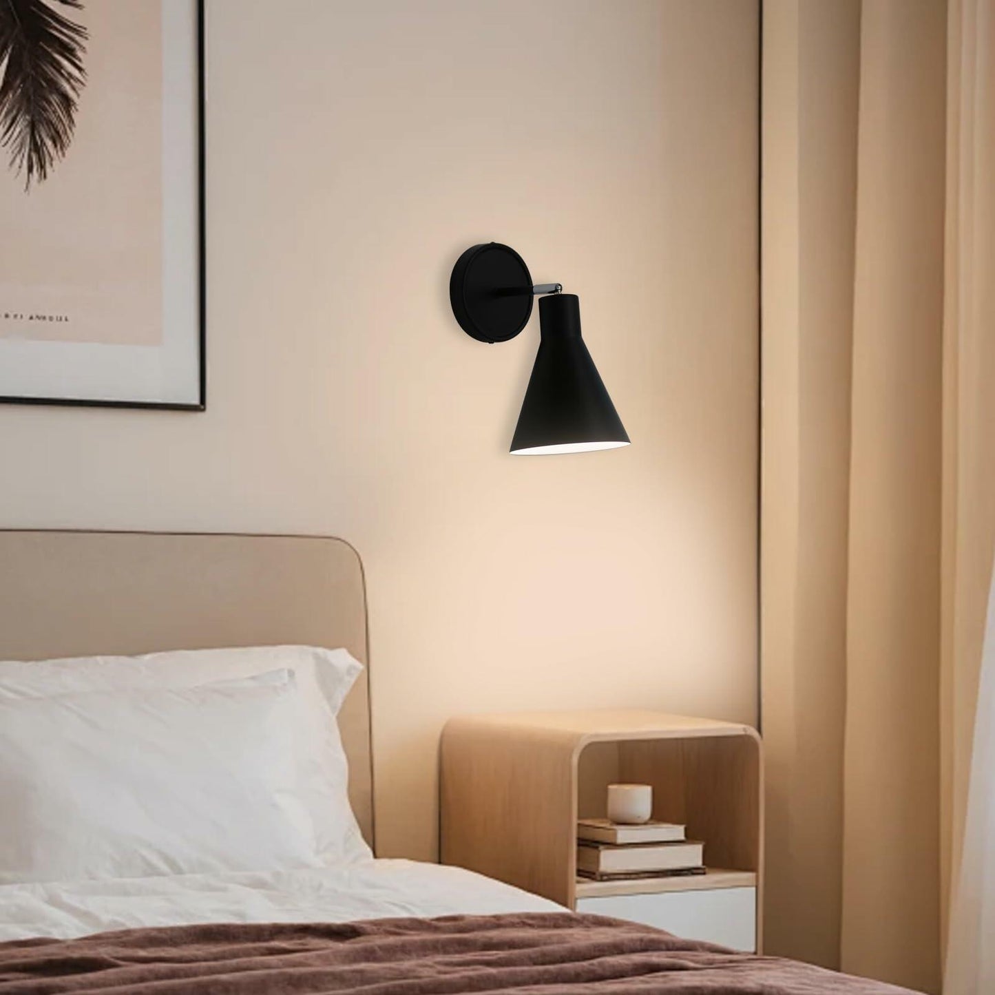 FILIMITIY Battery Operated Modern Dimmable LED RGB Wall Sconce Black