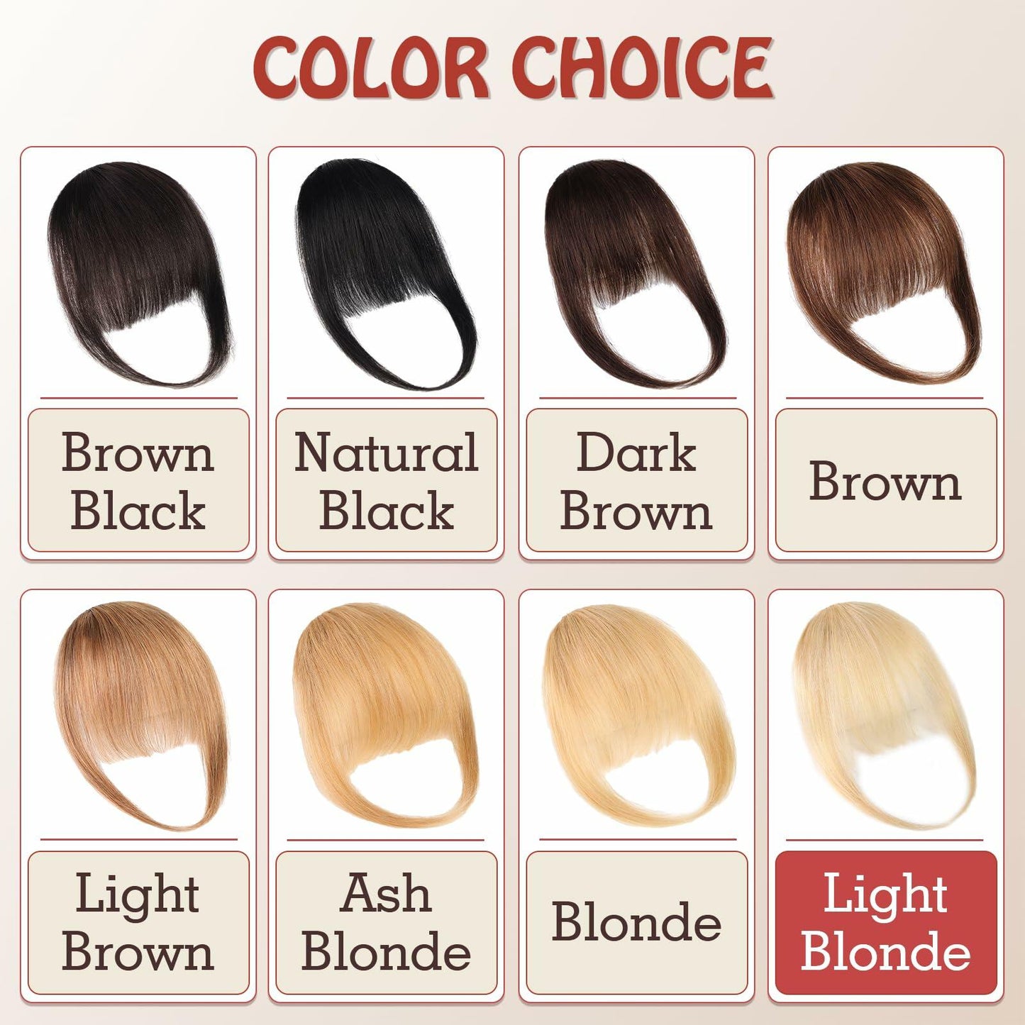 starluck Clip in Bangs 9g 100% Human Hair Extensions Light Blonde