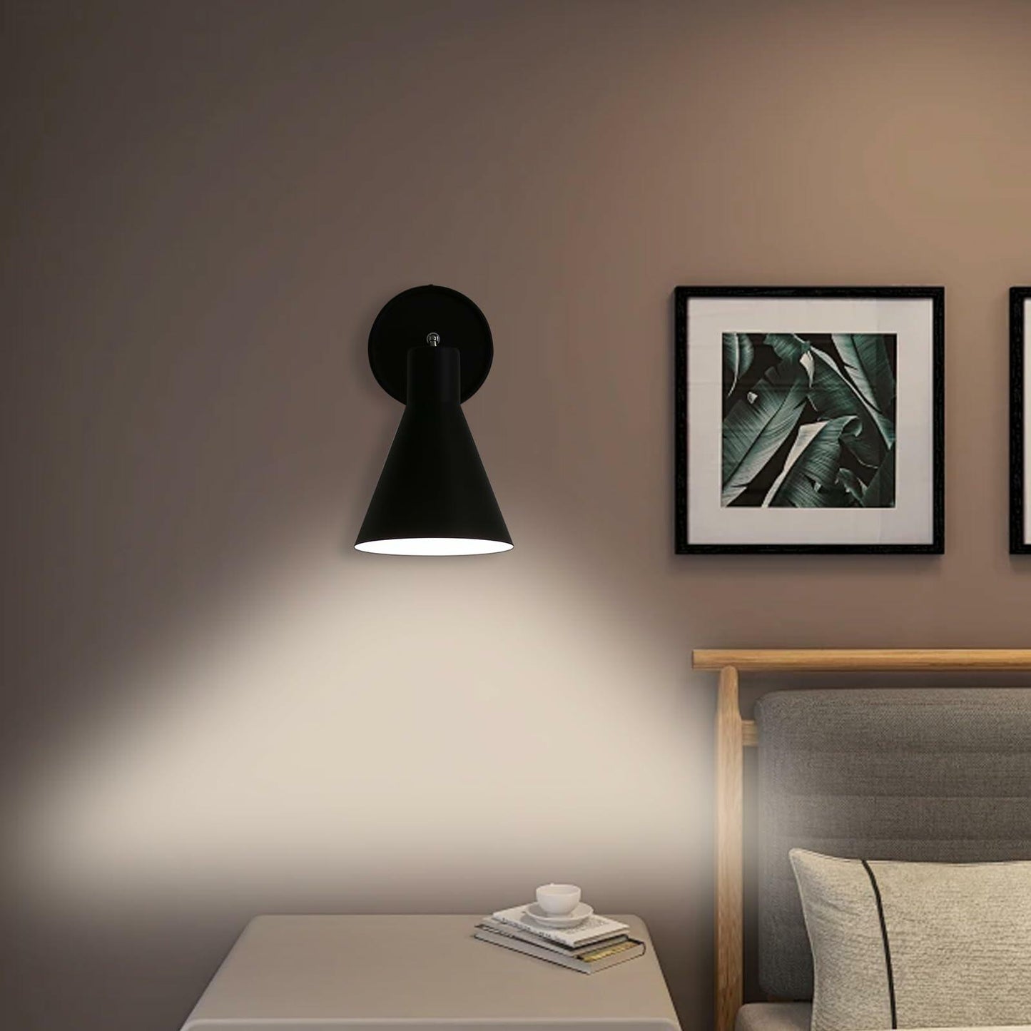 FILIMITIY Battery Operated Modern Dimmable LED RGB Wall Sconce Black