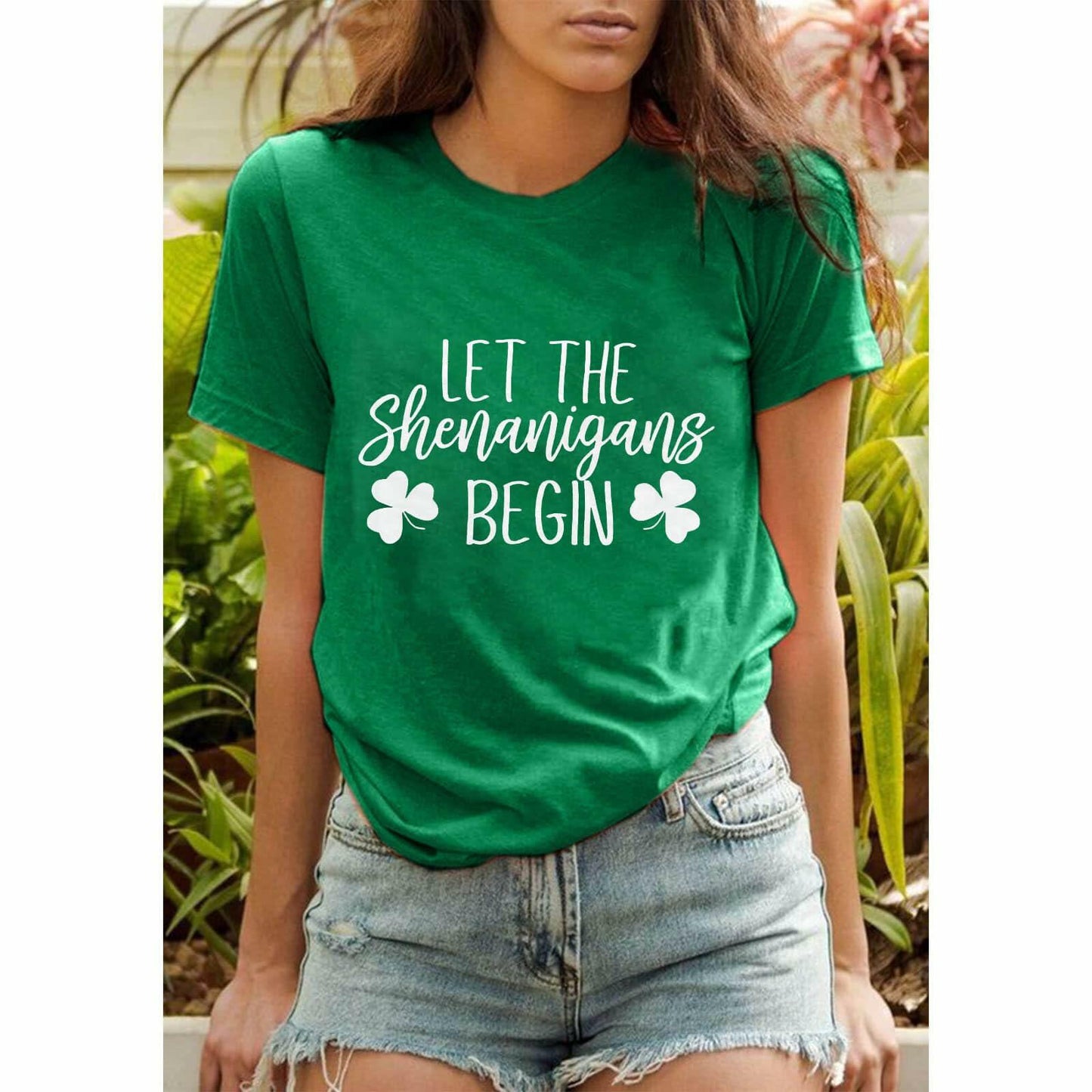 St Patricks Day Shirt Women Shamrock Funny Tee Green Size M
