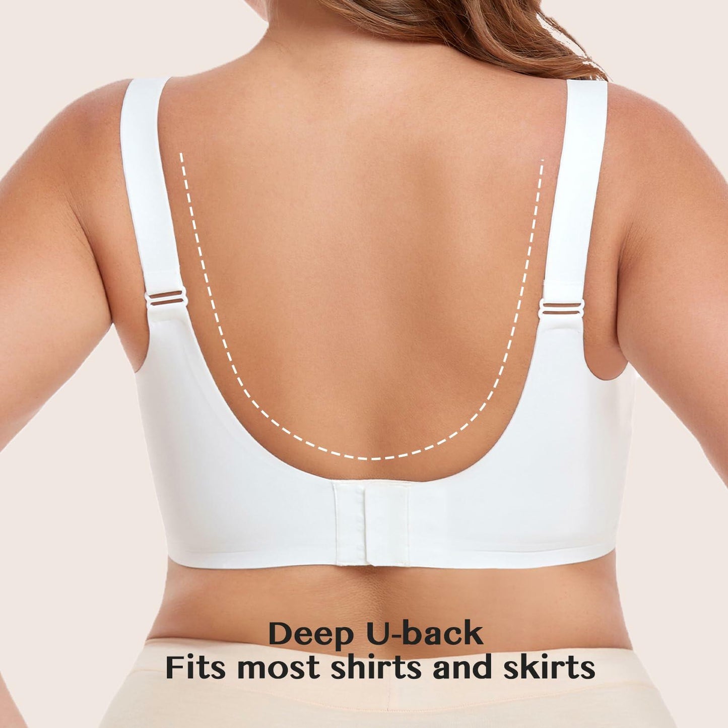 Gailife Nursing Bra Maternity Seamless Bralettes with Extenders White Size M
