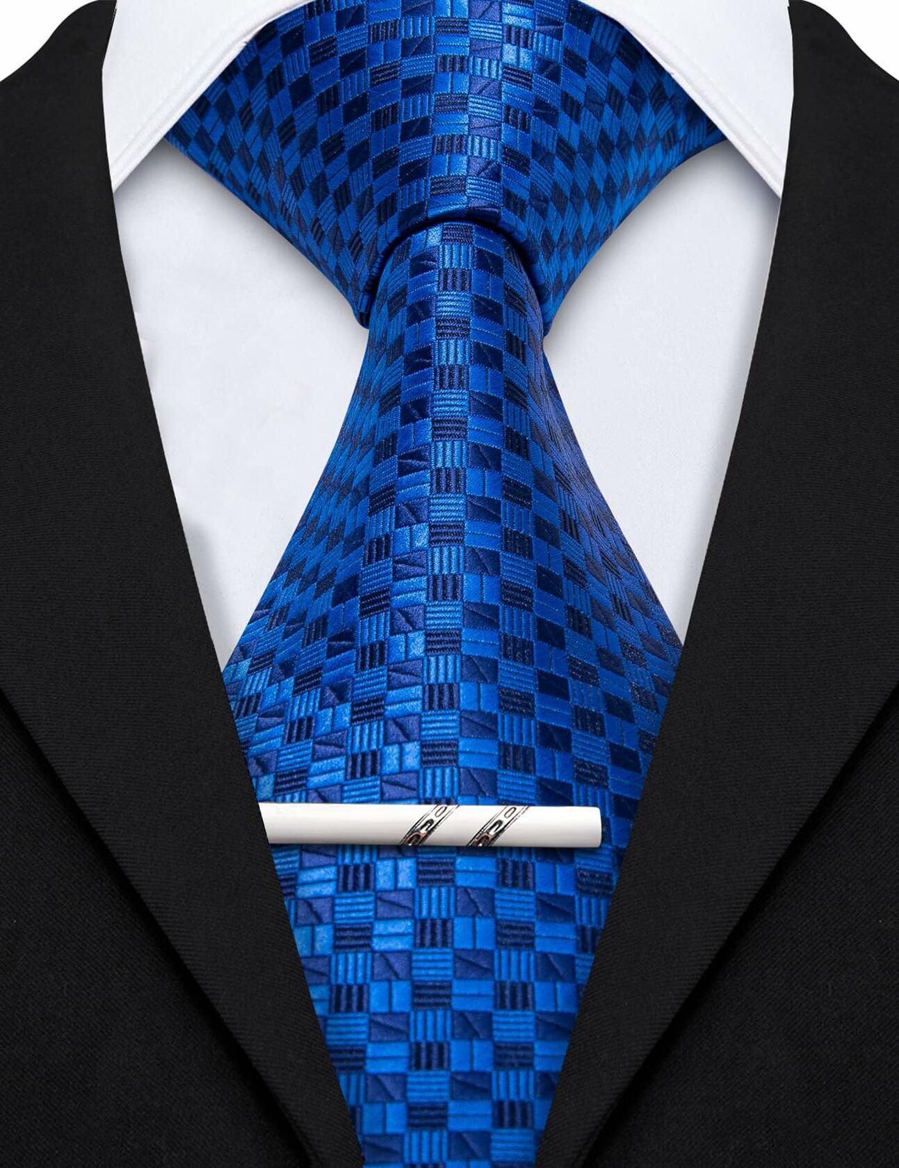 Barry.Wang Mens 6 PCS Silk Neckties Striped Paisley Check Floral 3.34"