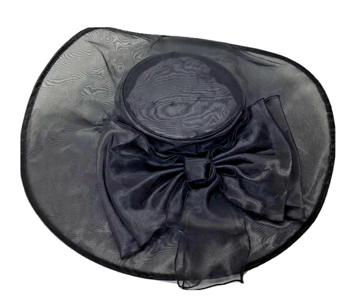 Josette Women's Kentucky Derby Organza Wide Brim Hat Black Size One Size