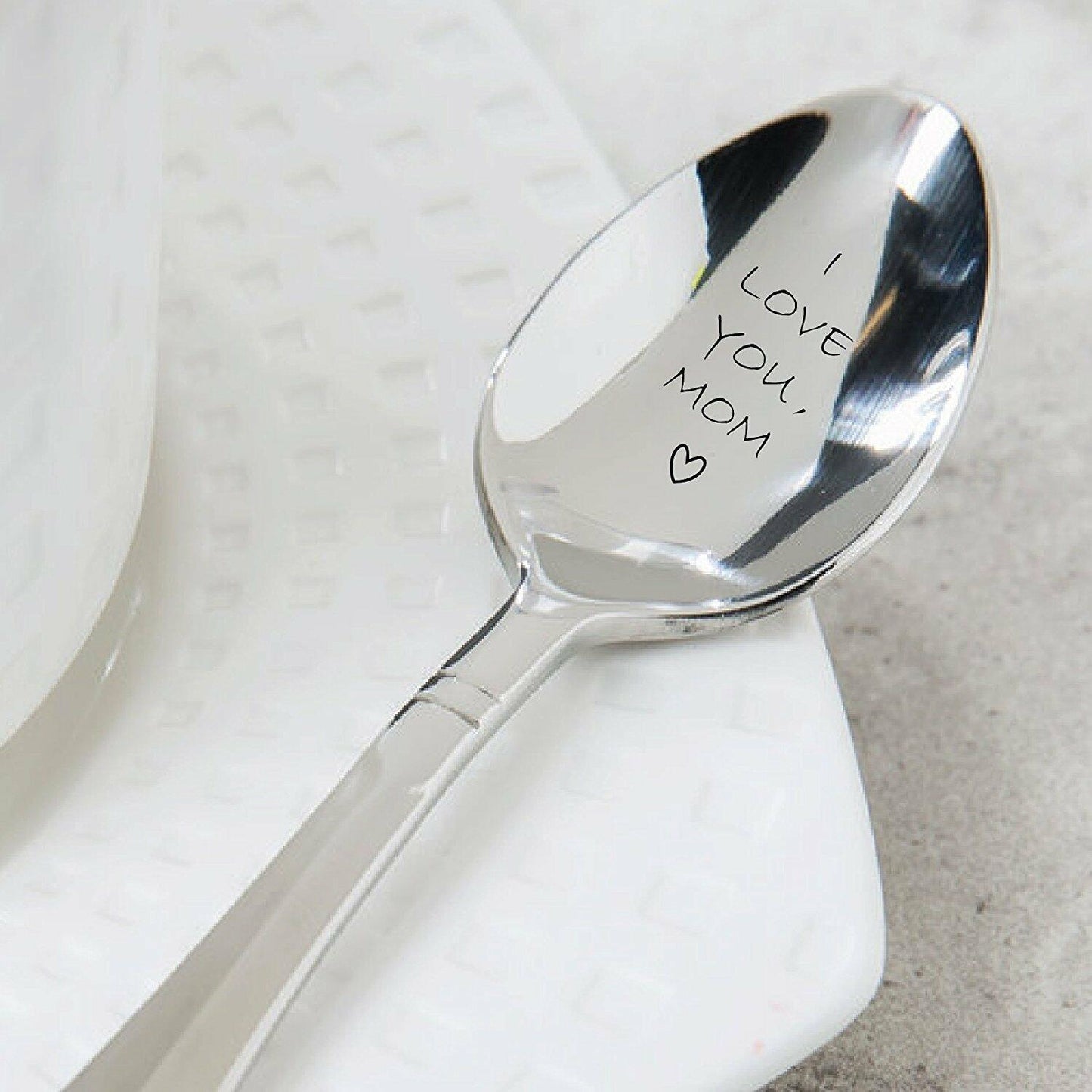 Boston Creative I Love You Mom Engraved Stainless Steel Spoon Gift