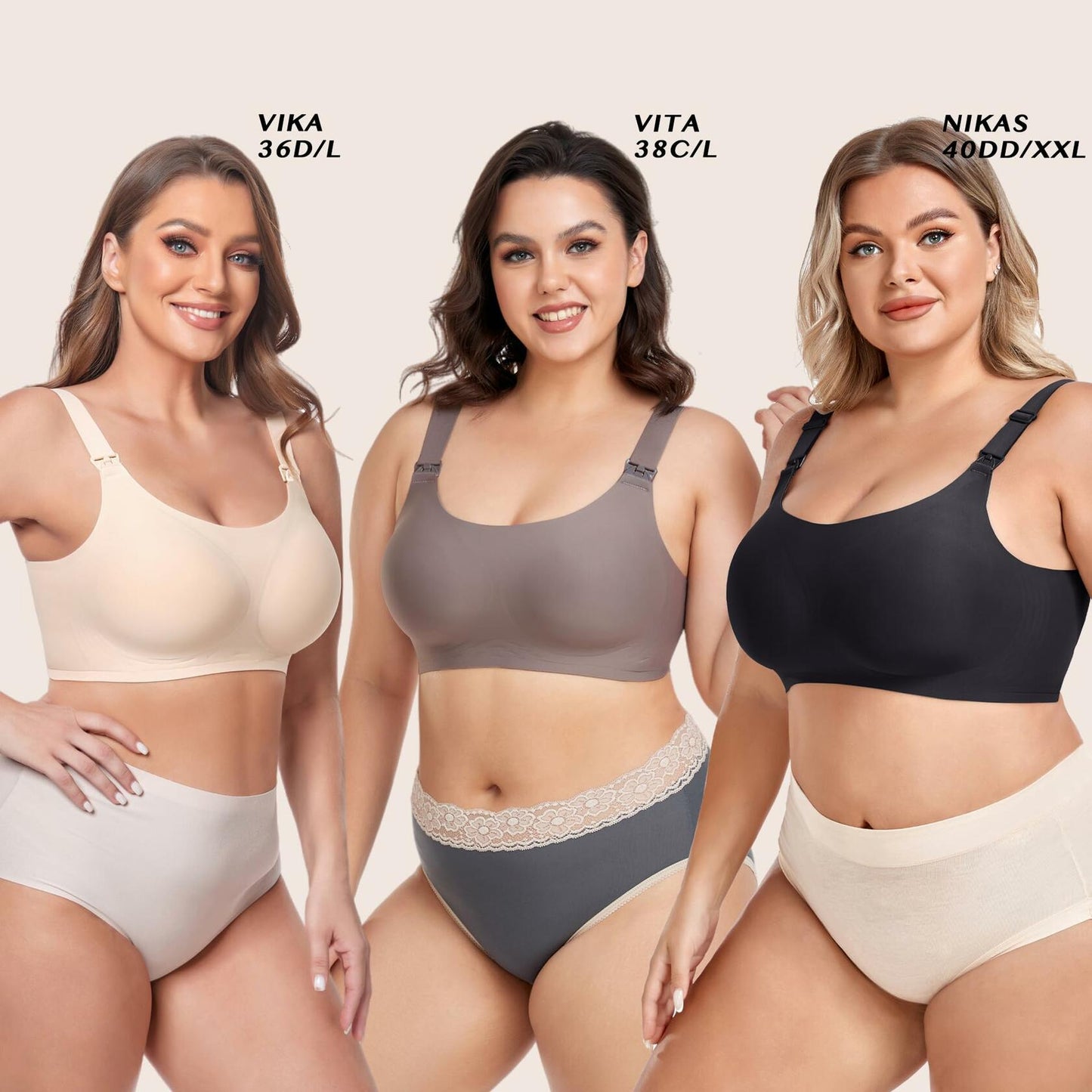 Gailife Nursing Bra Maternity Seamless Bralettes with Extenders White Size M