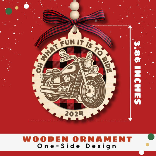 Motorcycle Wood Christmas Tree Ornaments 2024 Handmade Wooden Xmas Decor