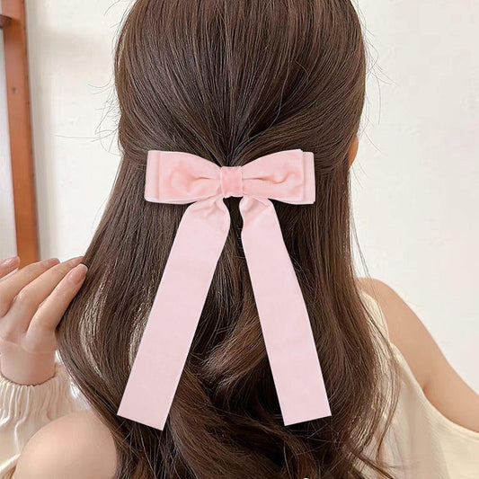 6 Colors Velvet Bow Hair Ties Hair Styling Accessories for Women Girls