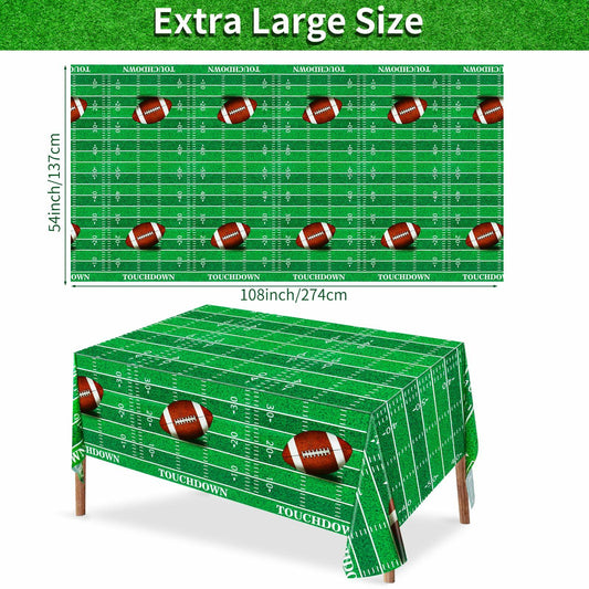 Hxezoc Football Tablecloth 54x108in 3 Pack Plastic Disposable Party Cover