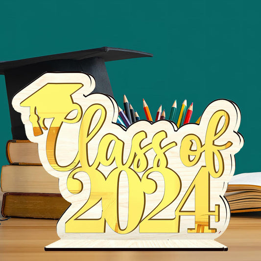Graduation Decorations Class of 2024 Gold Centerpiece Desktop Ornament
