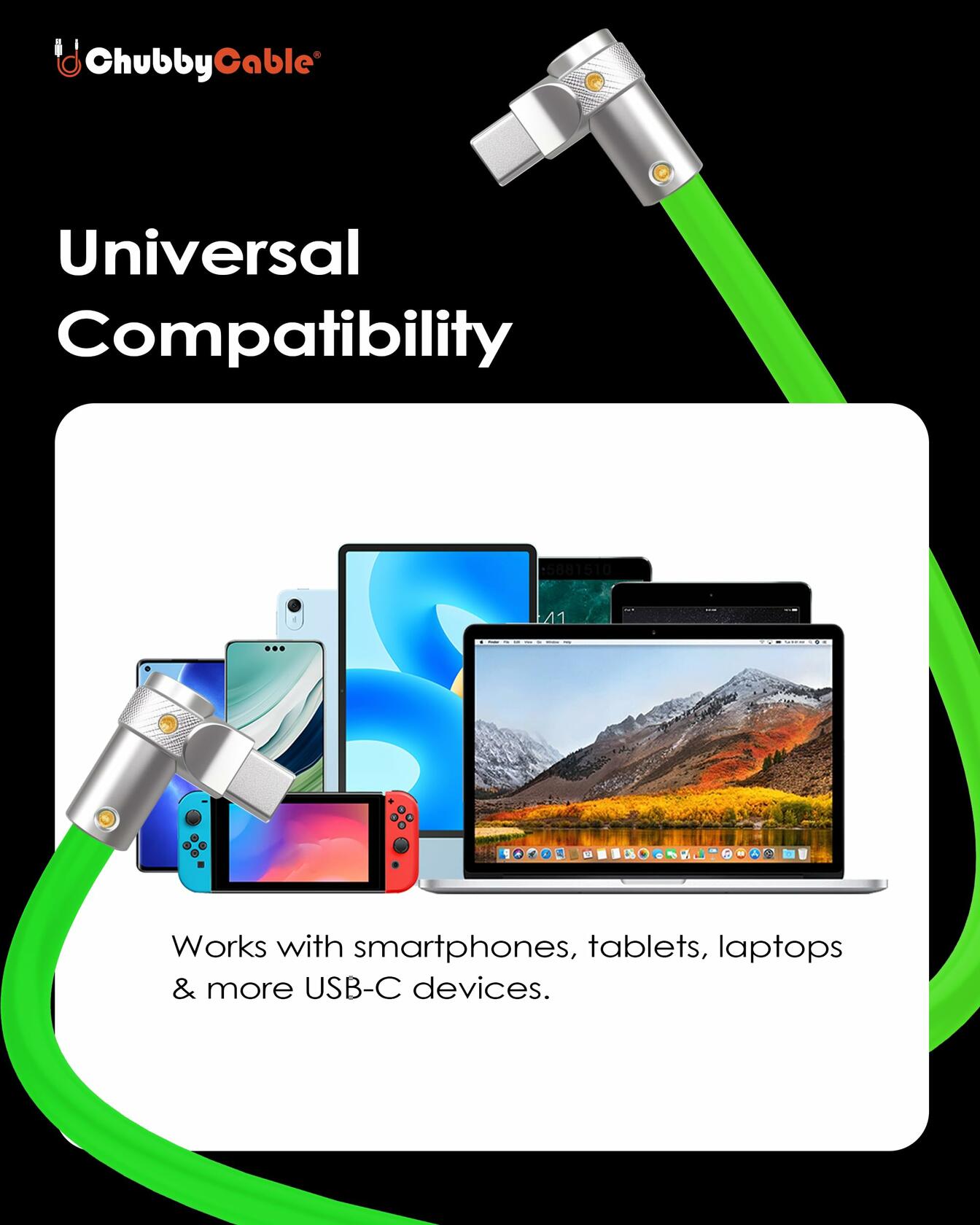 chubbycable FlexElbow Pro 90° 240W USB-A to USB-C Cable Rose Red 0.32FT