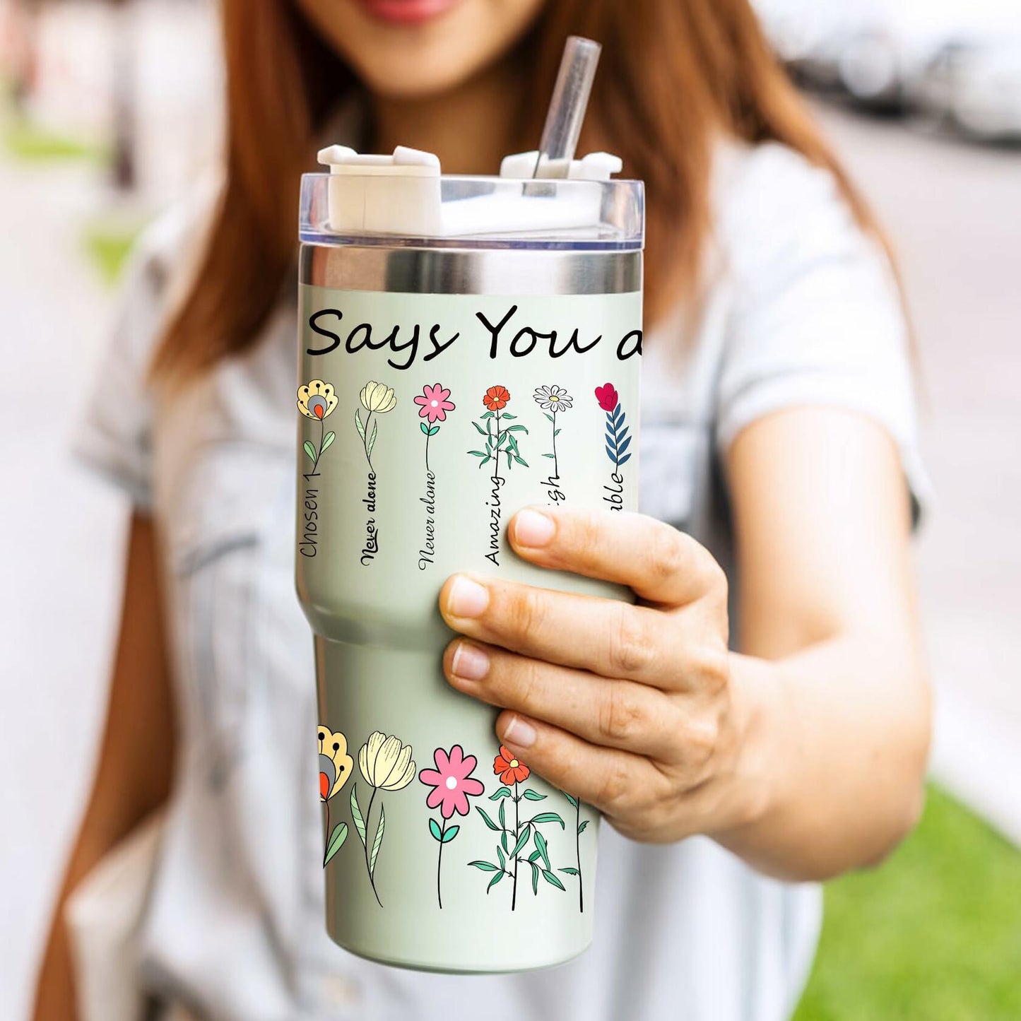 UV DTF Cup Wrap Transfer 6 Sheets Bible Verse Floral Waterproof 40oz Tumbler