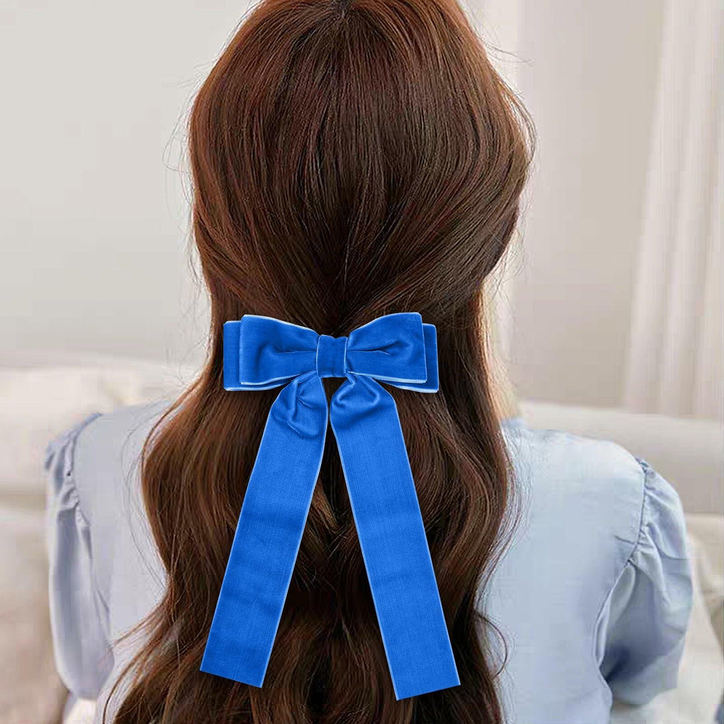6 Colors Velvet Bow Hair Ties Hair Styling Accessories for Women Girls