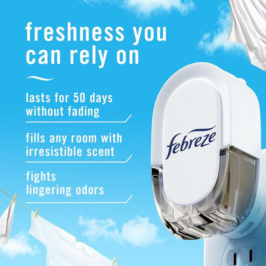 Febreze Plug In Air Freshener Refill Linen & Sky Scent 0.87oz 3 Count