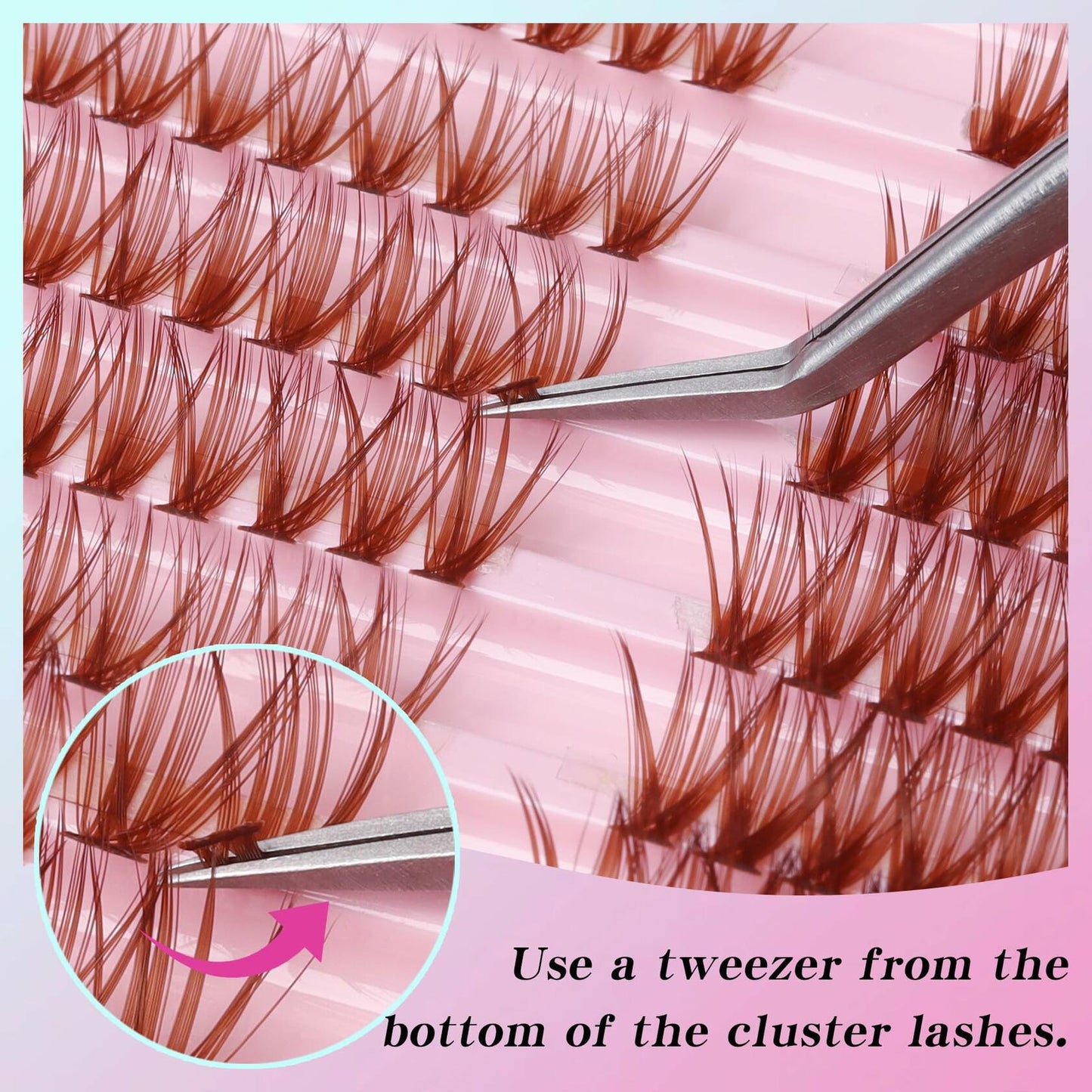 Losha Lash Clusters Wispy Brown D Curl 9-16mm 300pcs