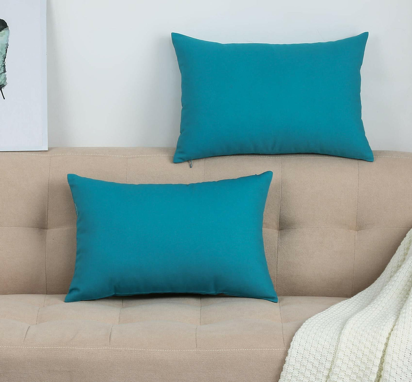 TangDepot Cotton Solid Throw Pillow Cover Coffee 12x18 1 Count