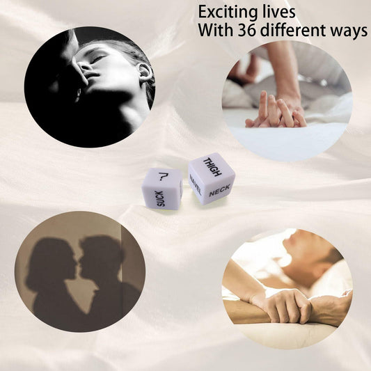 Romantic Naughty Dice Set Couples Game 36 Ways to Play White Anniversary Gift