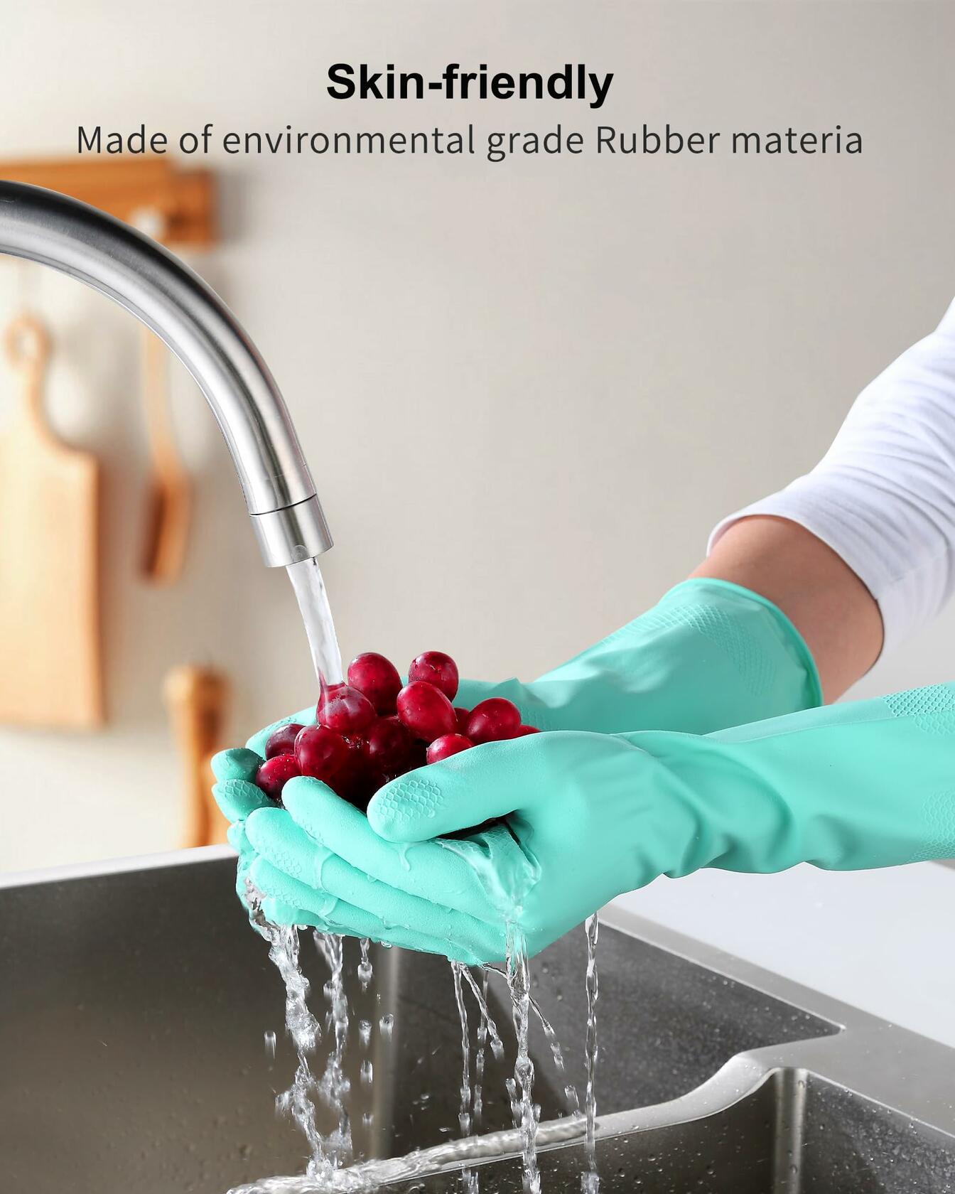 FCTTD Rubber Cleaning Gloves 6 Pairs Small Multicolor Kitchen Dishwashing