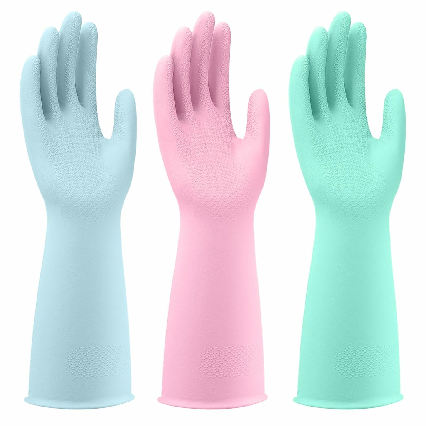 FCTTD Rubber Cleaning Gloves 6 Pairs Small Multicolor Kitchen Dishwashing
