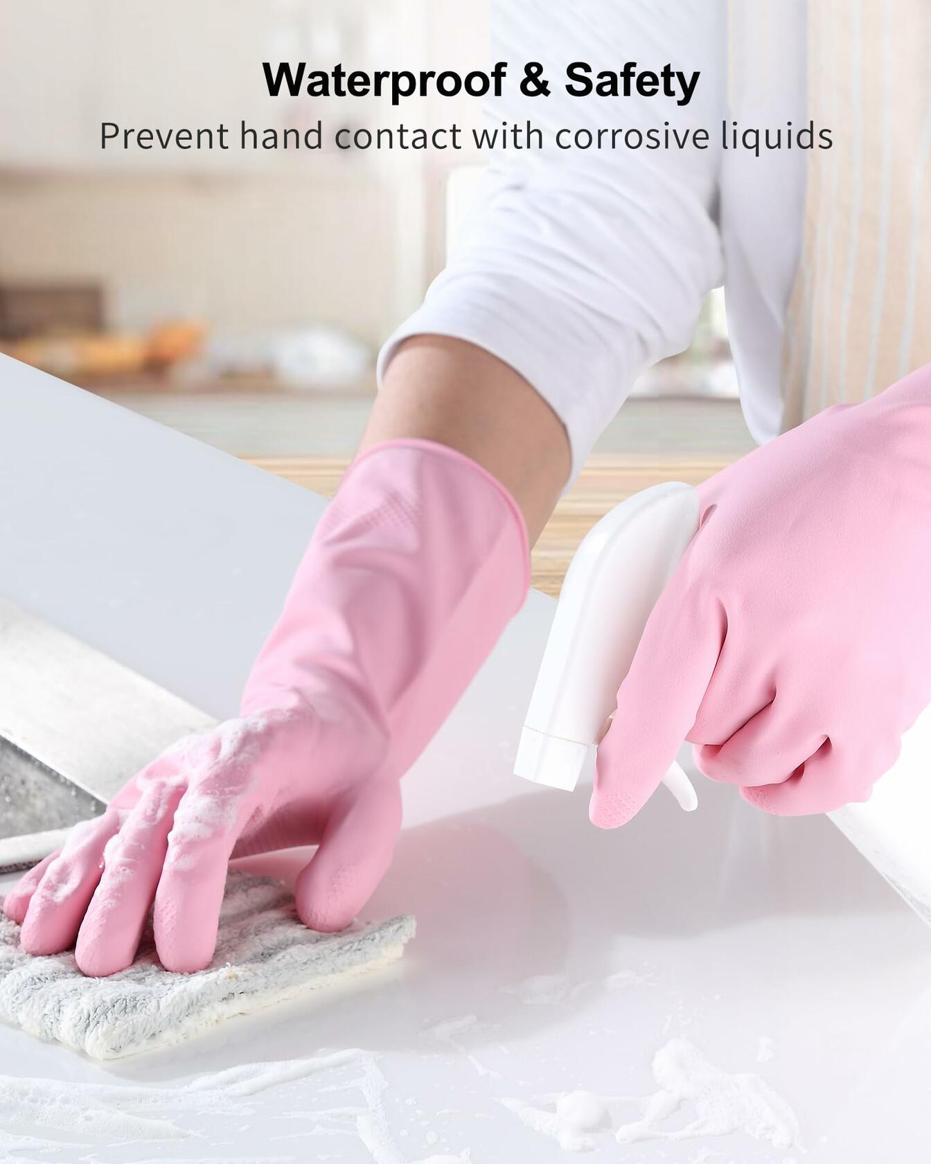 FCTTD Rubber Cleaning Gloves 6 Pairs Small Multicolor Kitchen Dishwashing