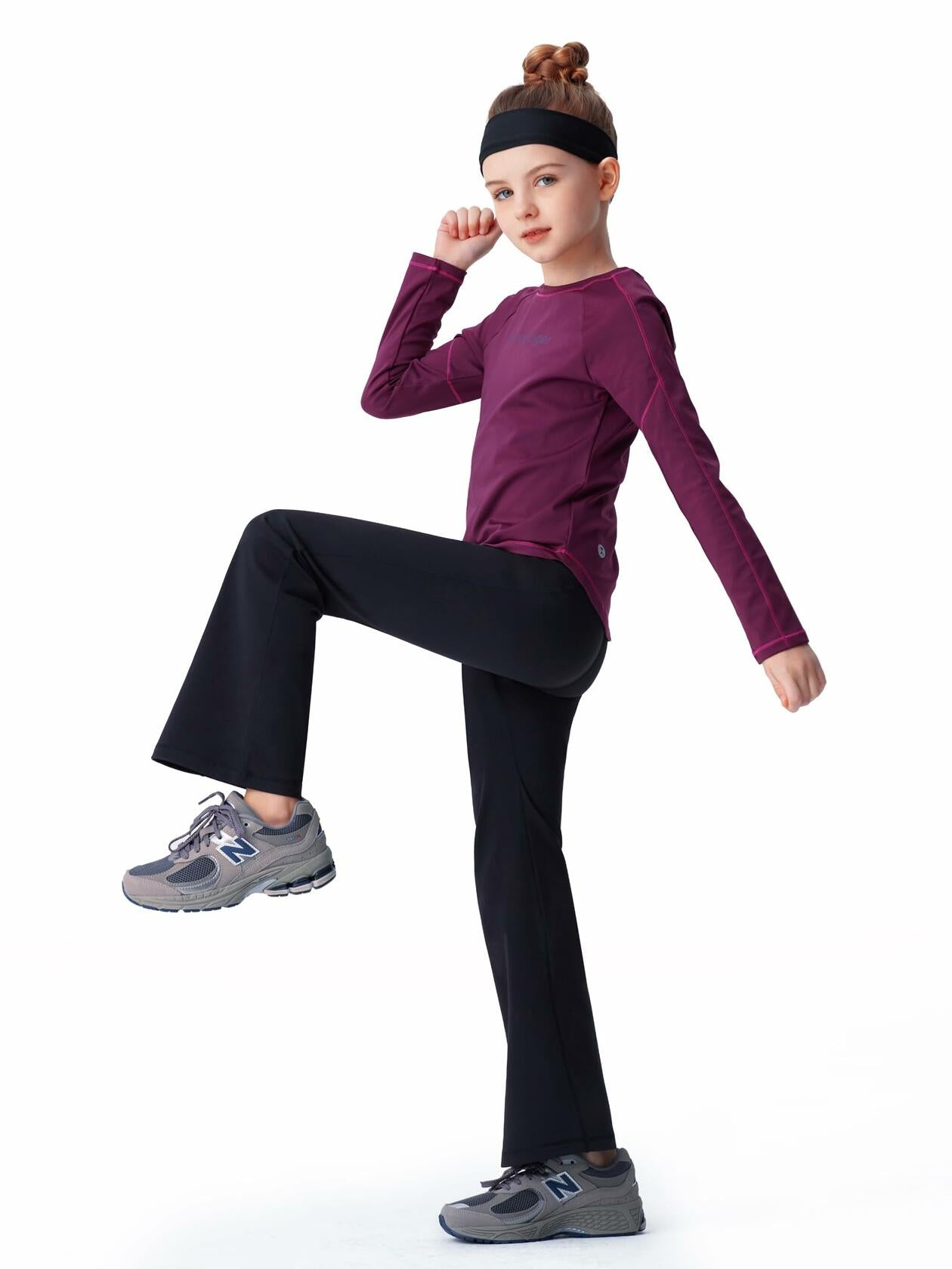 all about pants Kids Activewear Leggings Super Soft Black Flare Yoga Pants US 8