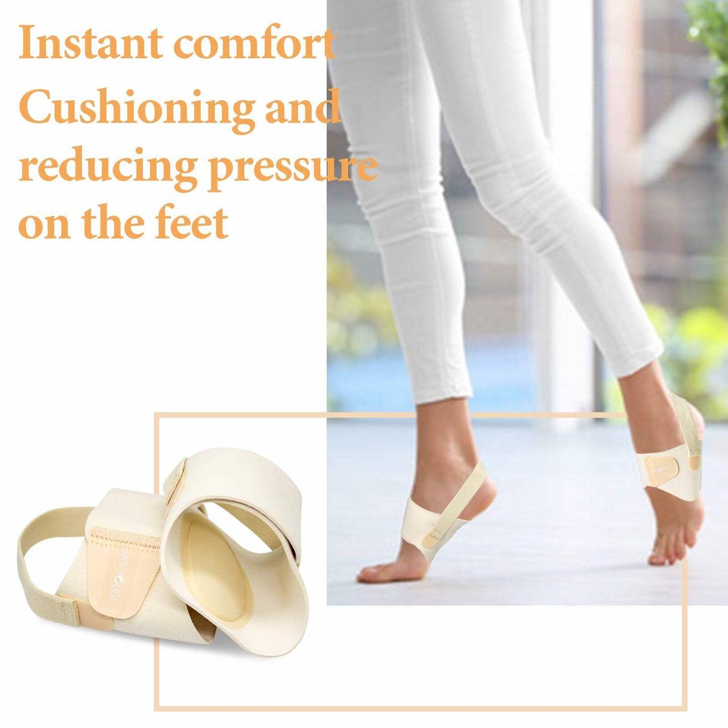 BIGGCOOL Arch Support Bands Adjustable for Flat Feet Pain Relief Compression