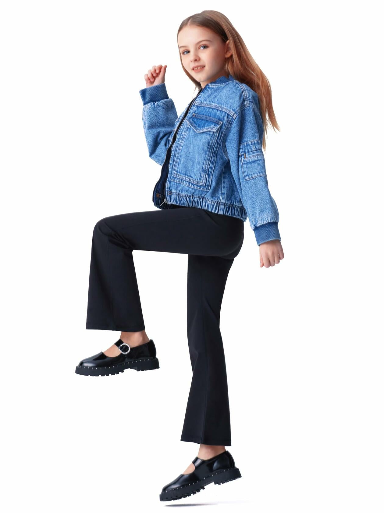 all about pants Kids Activewear Leggings Super Soft Black Flare Yoga Pants US 8