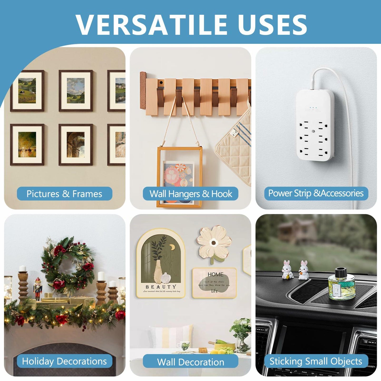 SACATR Heavy Duty Double Sided Mounting Tape Square 30 Pcs