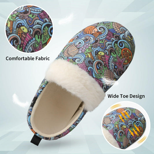 L-RUN Mens Slippers Soft Lightweight Slip-On Indoor Shoes Blue XL US