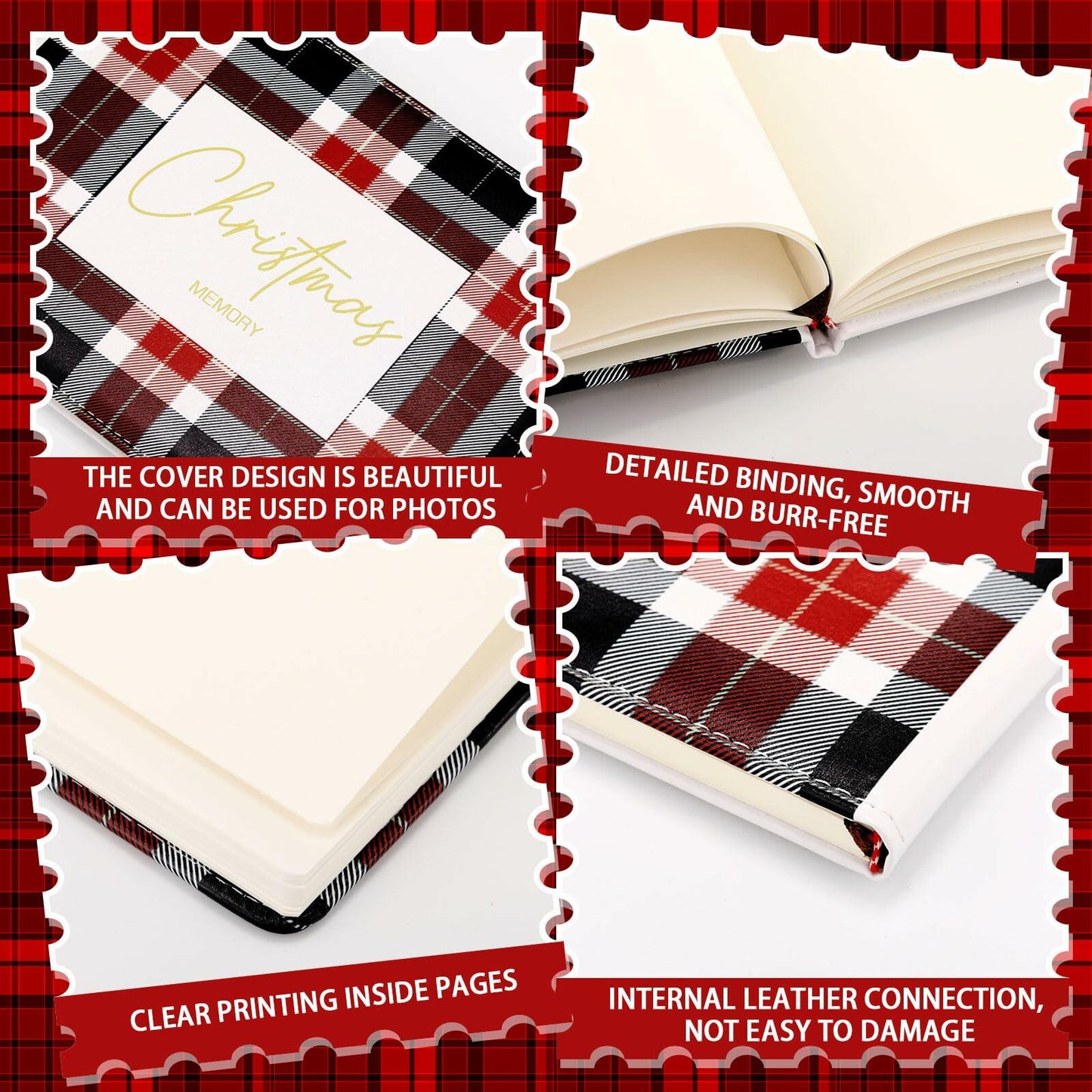 Frienda Leather Christmas Memory Book Scrapbook Album 9x6 White 144 Pages